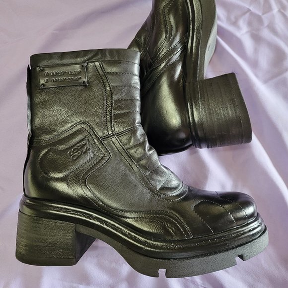 NIB A.S.98 Ethel Leather Ankle Boots, Black, EU Size 40 - Picture 3 of 8